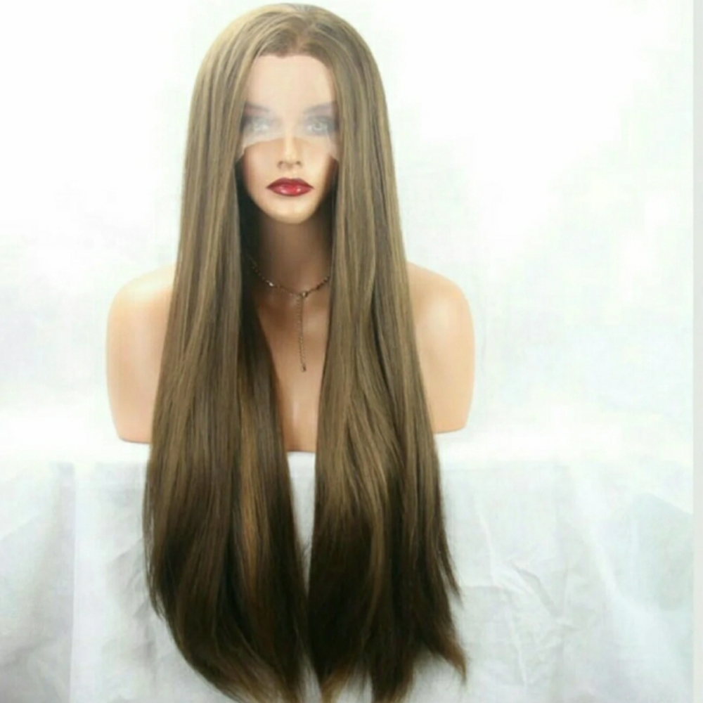 CHESTNUT & GOLDEN BLONDE SWISS LACE FRONT WIG